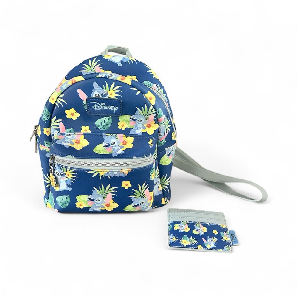 Loungefly Disney Lilo & Stitch Tropical Stitch Mini Backpack & Card Holder Set